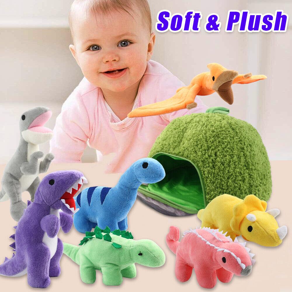 STONESKY  Plush Dinosaur Stuffed Animal Set Dinosaur Plush Toy Dinosaur Cave for Boy Girls