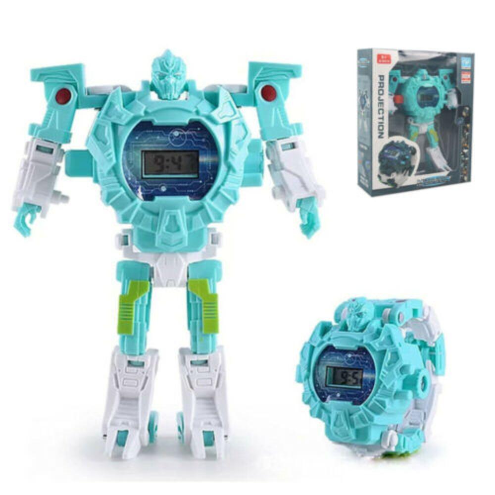 STONESKY 3 In 1 Transformed Robot Projection Watch Boy Toy 3D Kids Digital Watch Gifts US