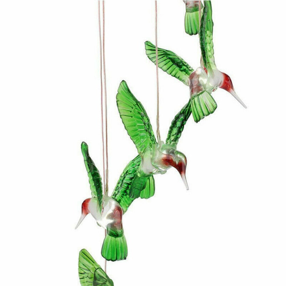 StoneSky Color-Changing LED Hummingbird Solar Wind Chimes Yard Home Garden Decor Lights