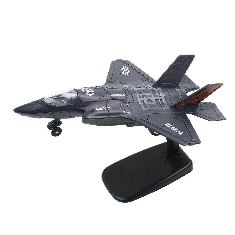 STONESKY F35+F16 Pull Back Diecast Fighter Jet Plane Model Toys for Kids with Sound Light