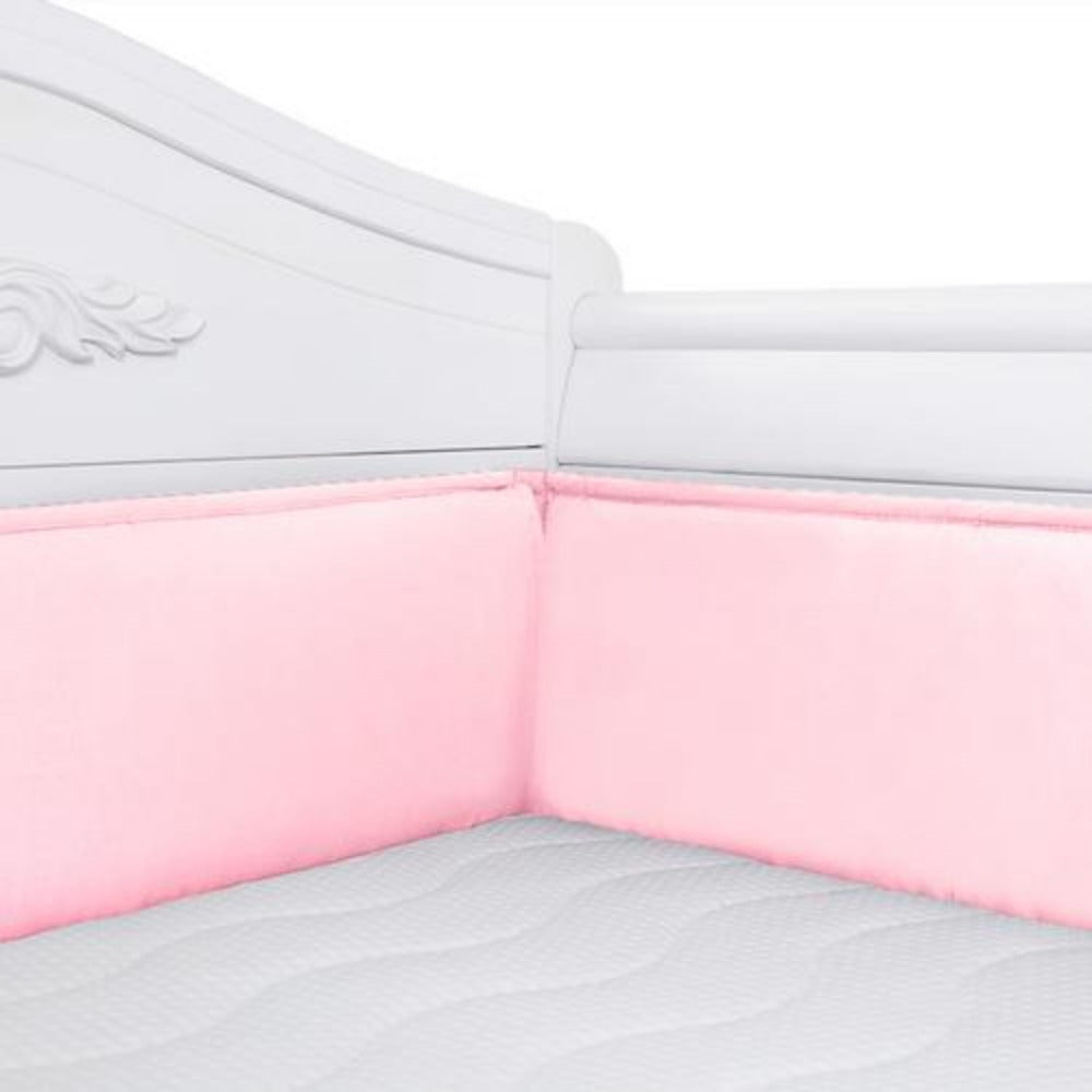 StoneSky 4PCS Baby Crib Bumper Pads Cotton Breathable Nursery Crib Liner Bumpers 4 Colors