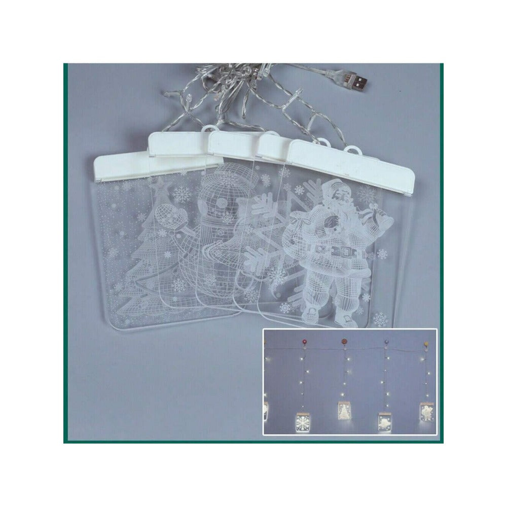 STONESKY Chrismas LED Curtain Fairy String Light 3D-Effect Window Decor Hanging Lights US