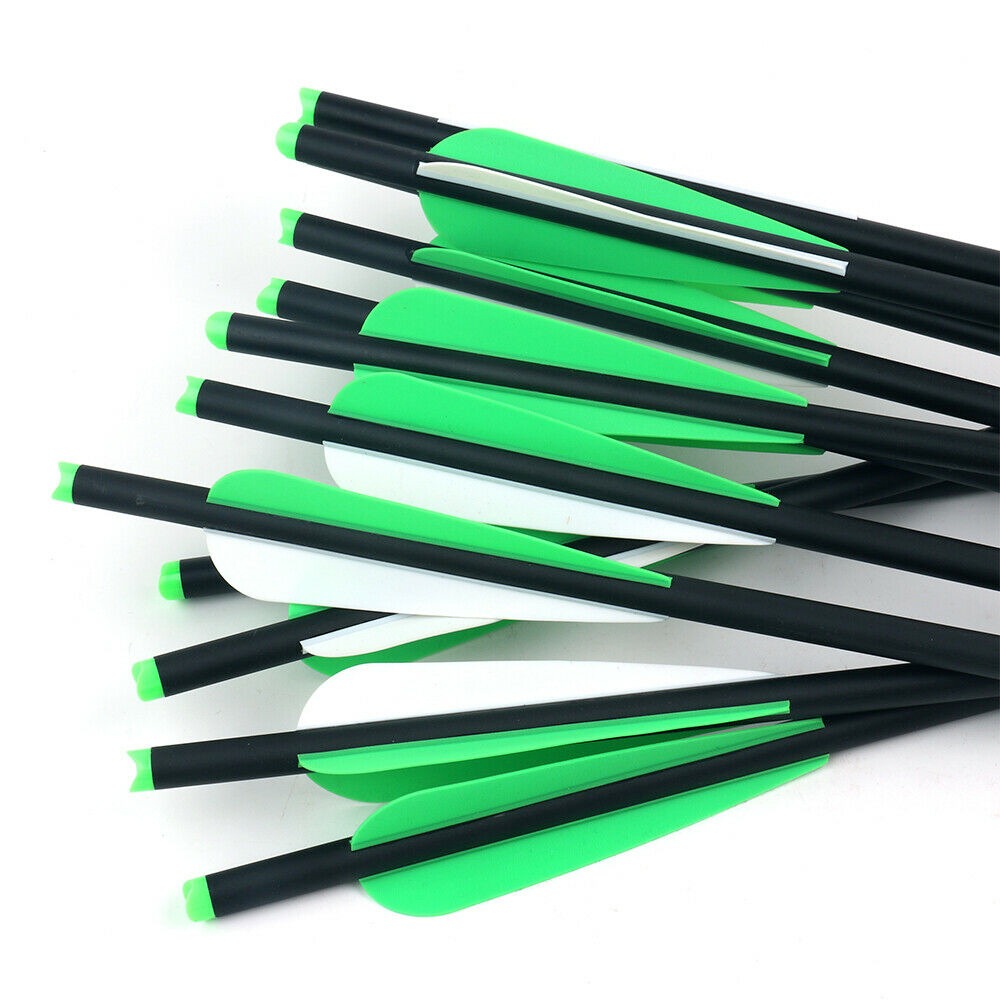 STONESKY 12Pcs 20" Carbon Crossbow Bolts Arrows OD8.8mm Shaft + Hunting Arrow Broadheads