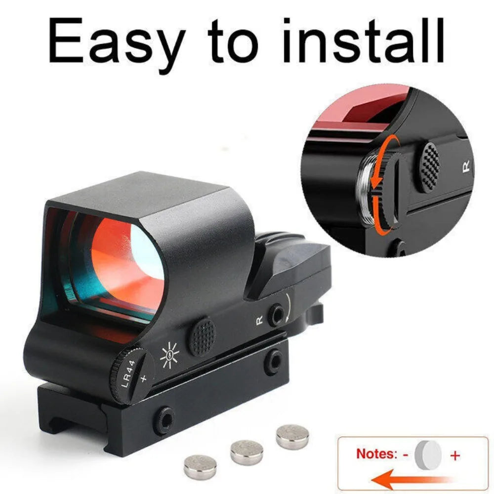 STONESKY Premium Quality RIFLE Tactical Red Dot Sight Reflex Sight Multiple Reticle System 20mm Picatinny Rail for Hunting