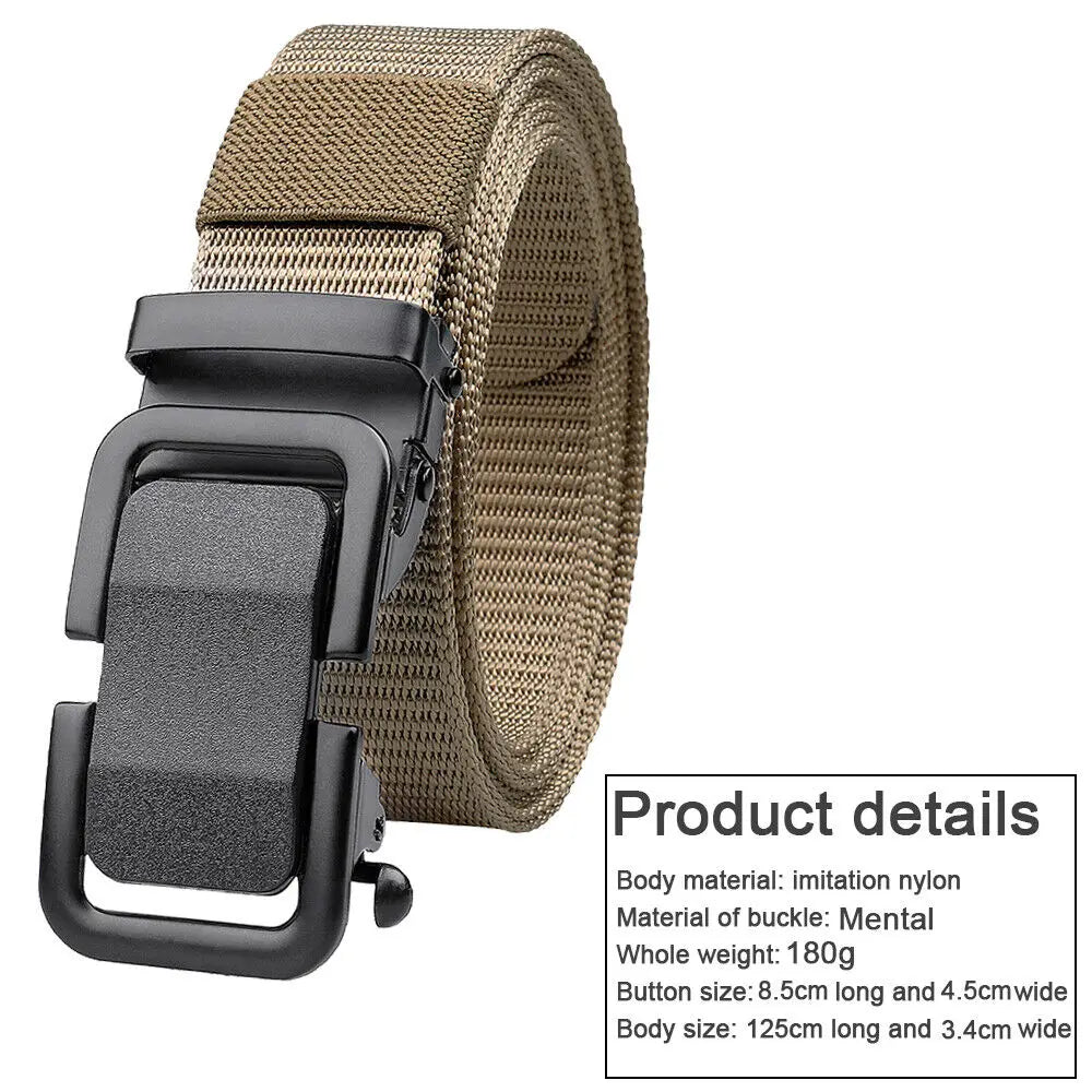 STONESKY Men Belt Adjustable Alloy Buckle Sports Belt Quick Release Belt Brown hunting accessories