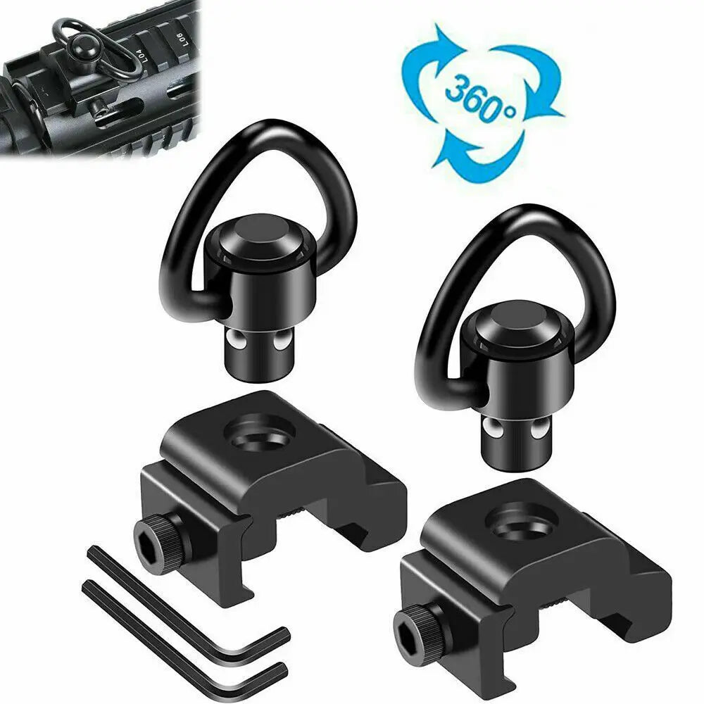 STONESKY 2pcs Quick Release Detach QD Sling Swivel Attachment w/20mm Picatinny Rail Mount