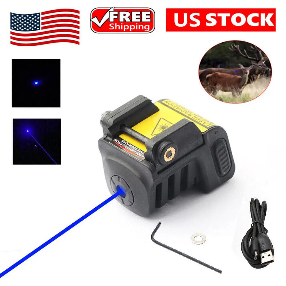 STONESKY Precision and Convenience: USB Rechargeable Blue Laser Sight for Handguns Glock 17 19 20 Taurus G2C G3C Beretta PX4
