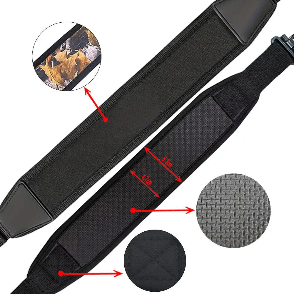 STONESKY Adjustable Two Point Rifle Gun Sling With Swivels Non-slip Shoulder Pad Strap - For Hunting and Shooting Enthusiasts