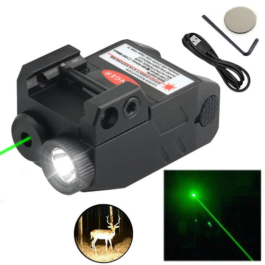 STONESKY LED Flashlight & Green Laser Sight Pistol 20mm Picatinny Rechargeable holographic sight