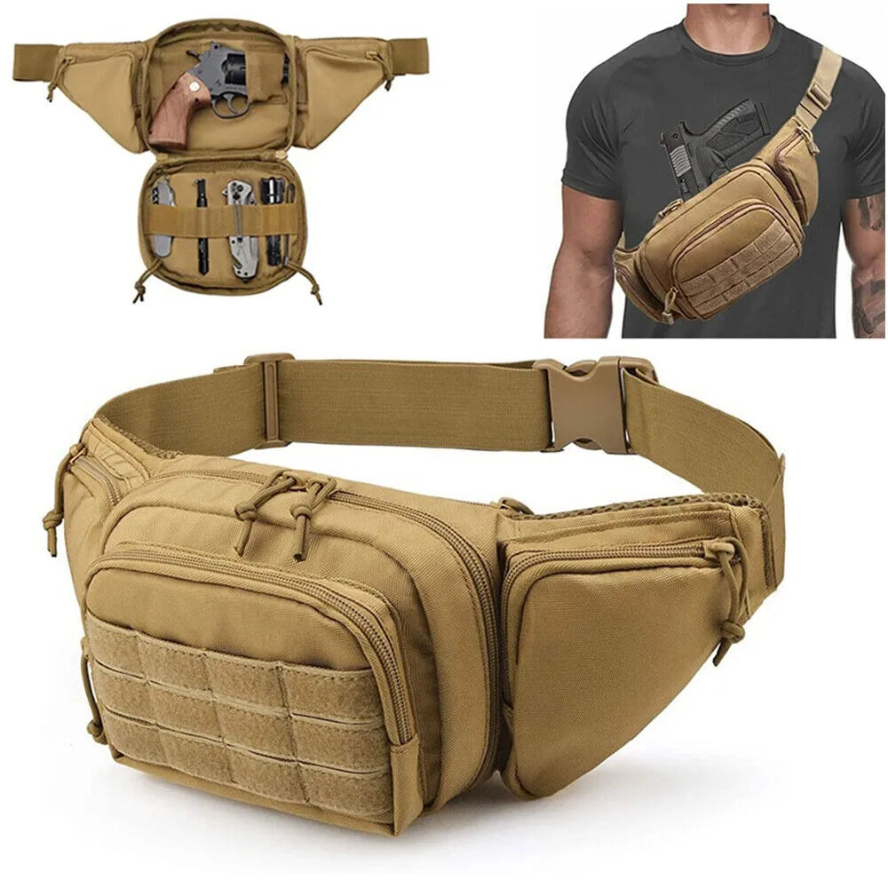 STONESKY Waist Chest Bag Gun Holster Pack Sling Shoulder Bag Waist Bag Outdoor Hiking Fishing