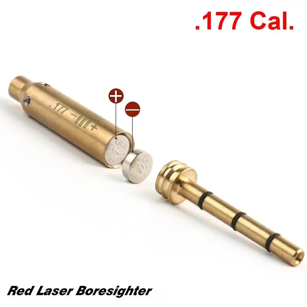 STONESKY .177cal Red Laser Bore Sight End Barrel Laser Bore Sight Boresighter 6 Batteries hunting