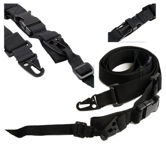 STONESKY 3 Point Sling Rifle Gun Black Adjustable Strap Tactical Quick Detach QD Mount