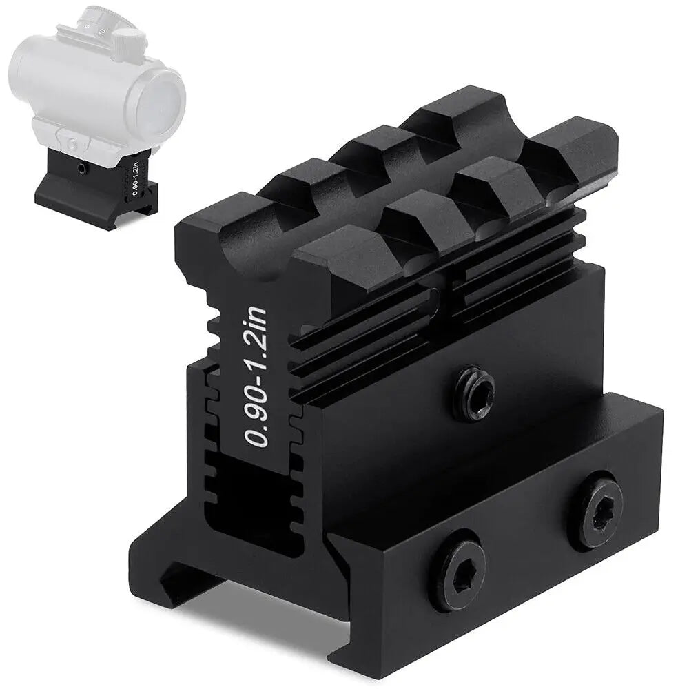 STONESKY Adjustable Height Picatinny Riser Mount 3 Slot 0.9-1.2in Raise for Red Dot Scope with Quick Release