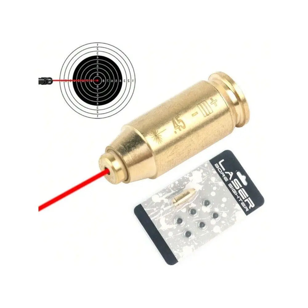 STONESKY .45 Bore sighter Brass Sighter Boresight Cartridge Brass Boresighter with Batteries