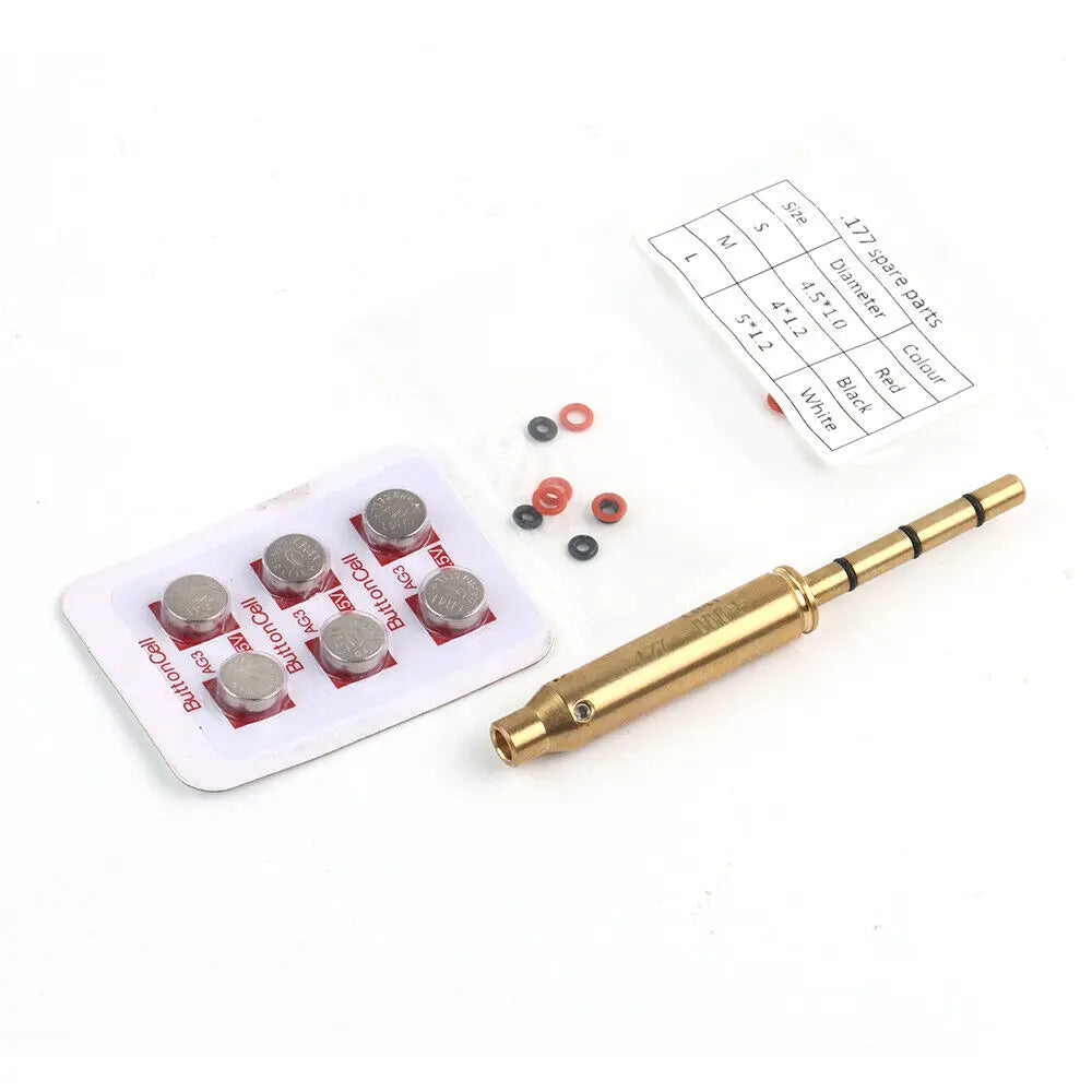 STONESKY .177cal Red Laser Bore Sight End Barrel Laser Bore Sight Boresighter 6 Batteries hunting