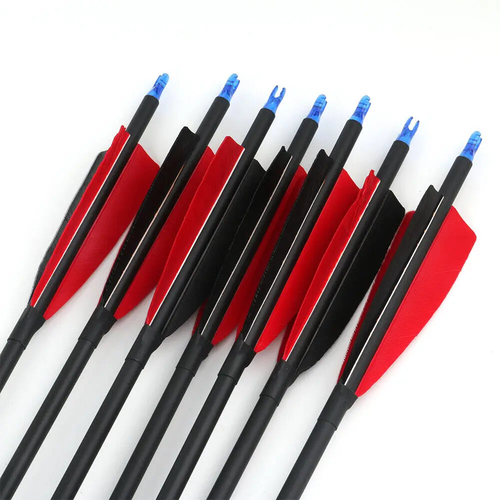 STONESKY 12Pcs 32" Carbon Arrows Archery Hunting Real Turkey Feather For Compound &Recurve Bows