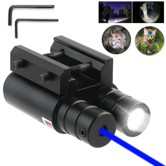 STONESKY Blue Laser Dot Sight Tactical LED Gun Flashlight for 20mm Picatinny Rail Mount, Military Grade Hunting Scope