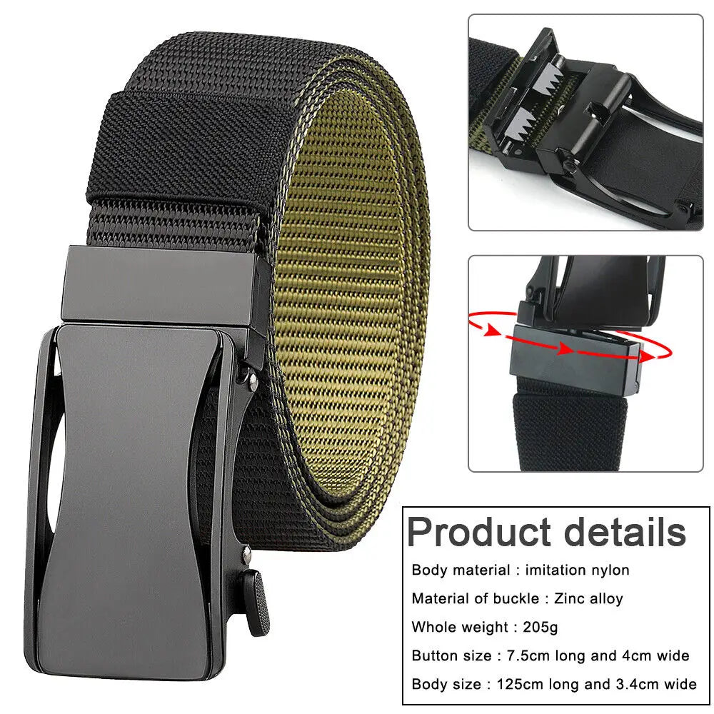 STONESKY Men's Casual Military Belt Army Double Color Adjustable Quick Release Pants Belt hunting accessories