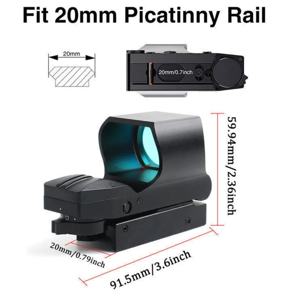 STONESKY Premium Quality RIFLE Tactical Red Dot Sight Reflex Sight Multiple Reticle System 20mm Picatinny Rail for Hunting