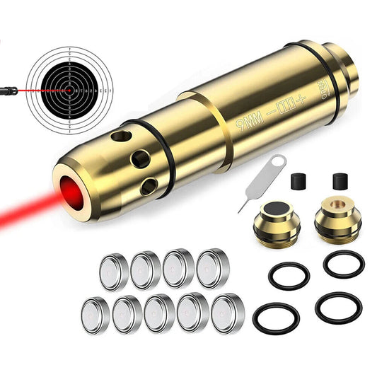 STONESKY 9mm Bore Sight 2 in 1 Red Dot Laser Sight Training Bullet for Dry Fire Training Scope Hunting