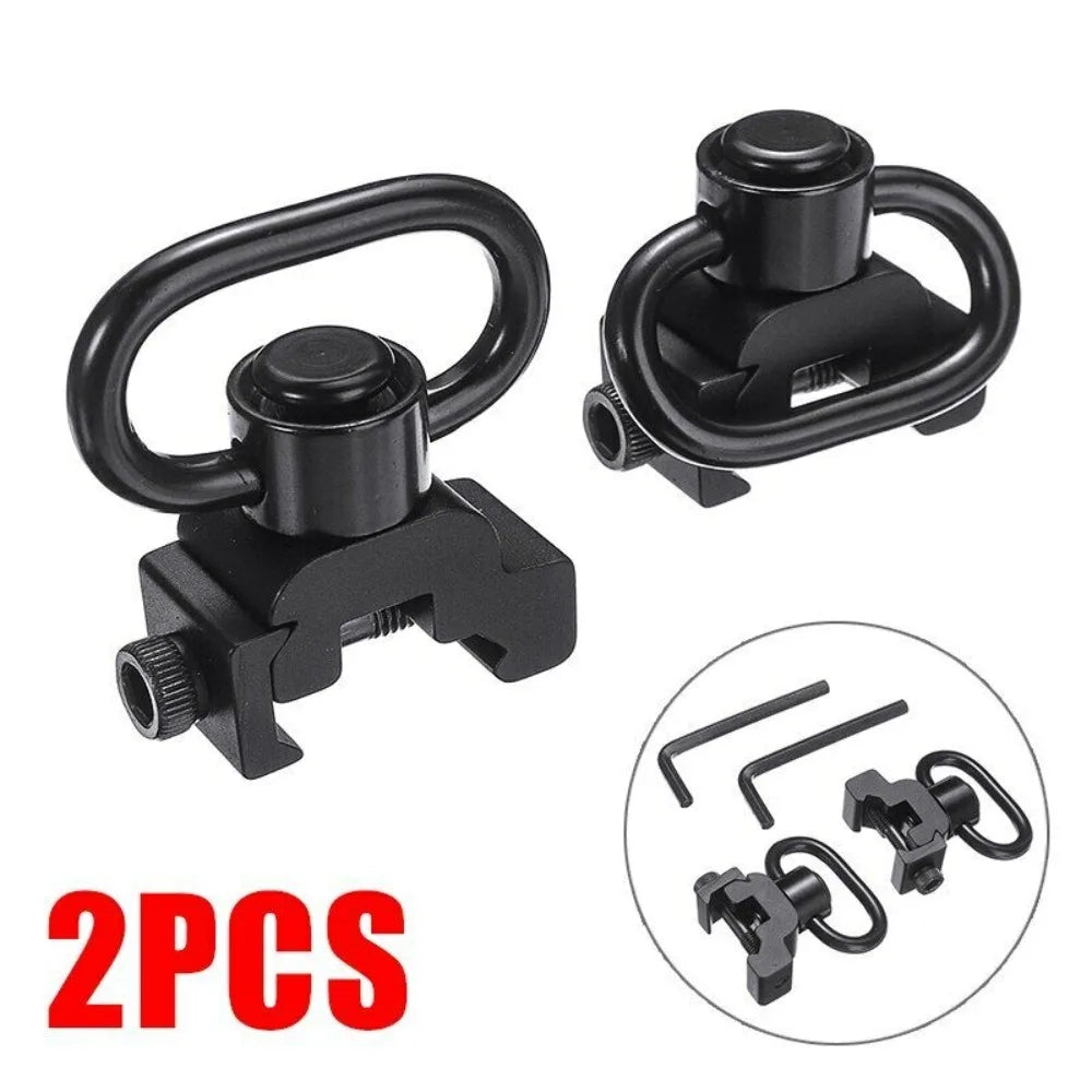 STONESKY 2Pcs Heavy Duty QD Quick Release Detach Push Button Rifle Mount Swivel Sling Adapter