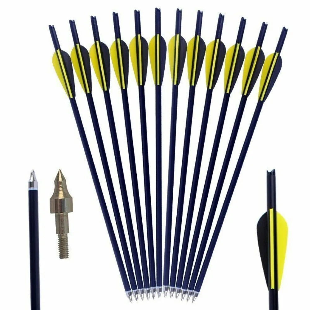 STONESKY 12Pcs Carbon 20inch Crossbow Bolts Hunting Arrow Half Moon Nocks 8.8mm OD Shaft Shooting