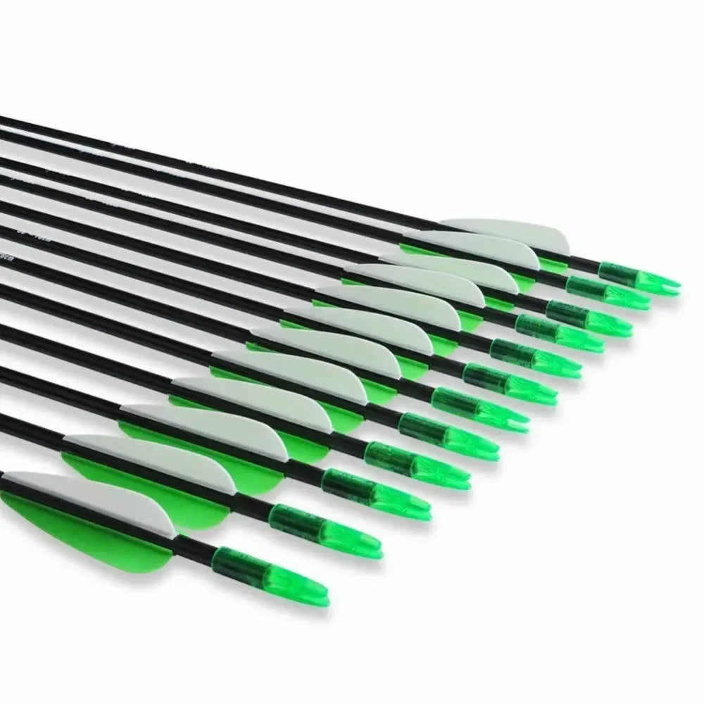 STONESKY High-Quality Fiberglass Arrows for Recurve Bow Hunting - Pack of 12 with 700 Spine and 30 inch Length