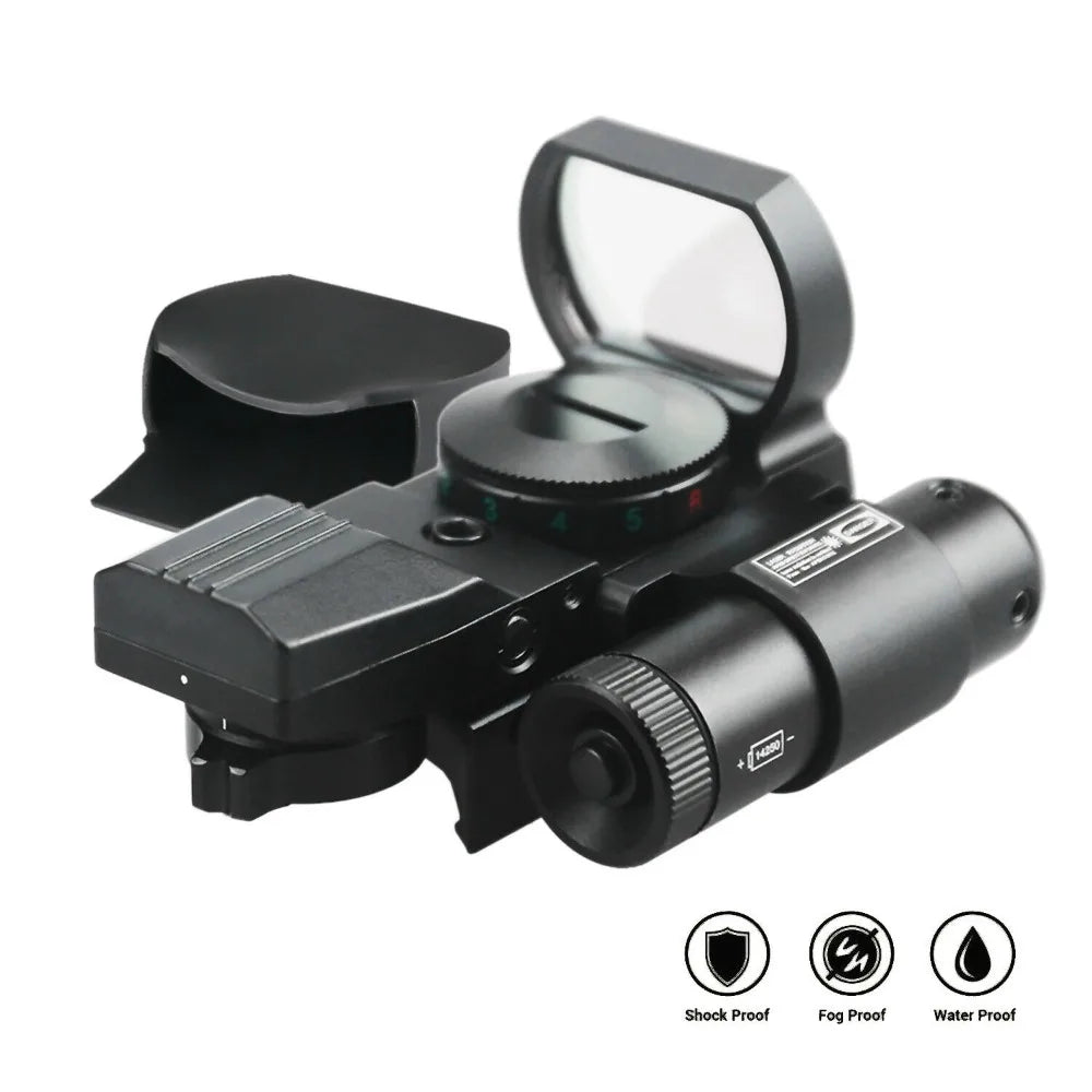 STONESKY Red Green Dot Reflex Sight Scope w/ Green Laser Holographic Illuminated Hunting Accessory