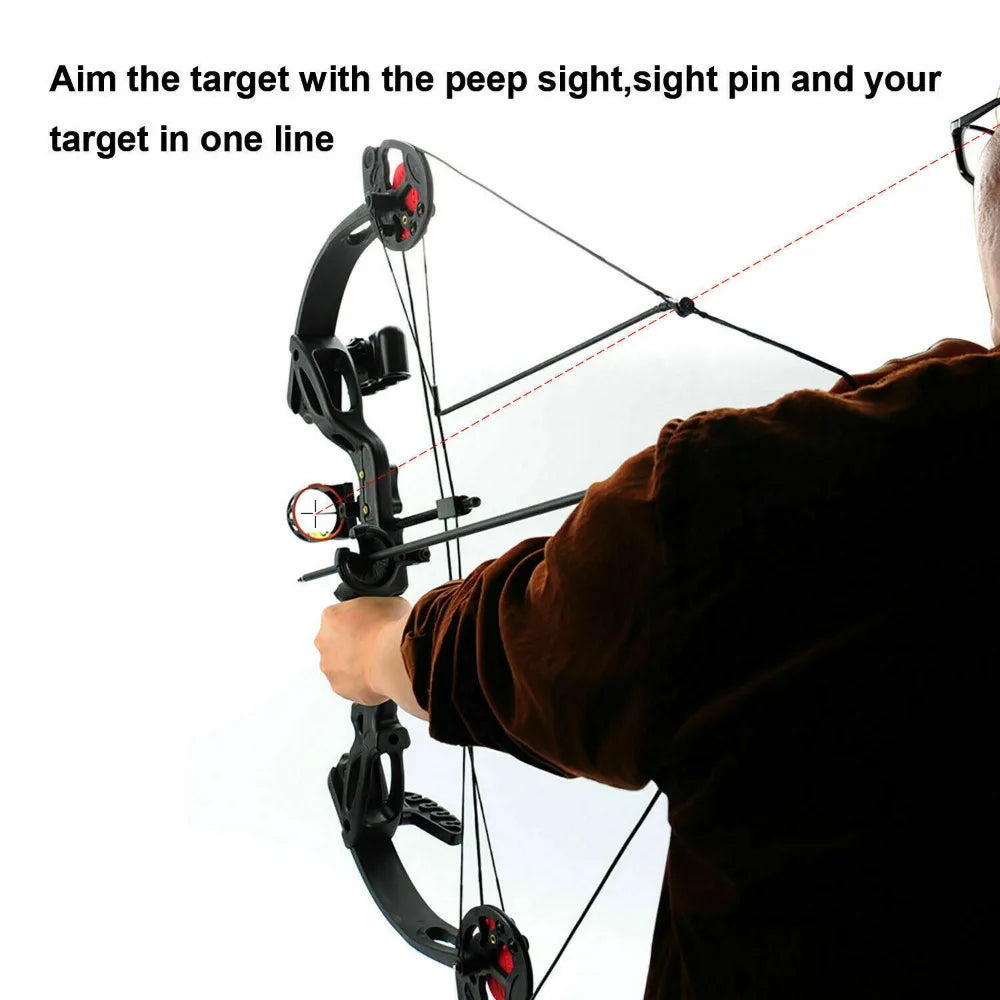 STONESKY 15-29LBS Youth Compound Bow Kit W/4pcs Arrows Target Right Hand Practice Hunting Set US