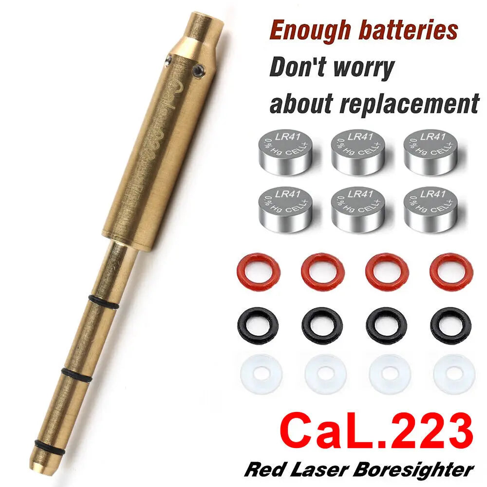 STONESKY .223REM 5.56mm Rem Red Dot Boresighter End Barrel Laser Bore Sighter w/Batteries spotting scope for rifle hunting