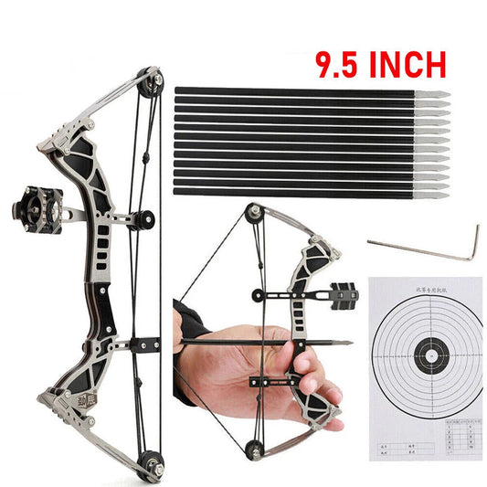 STONESKY 9.5 inch Composite Pulley Bow Kit Arrows Target Shooting Archery w/ 12Pcs Arrow hunting