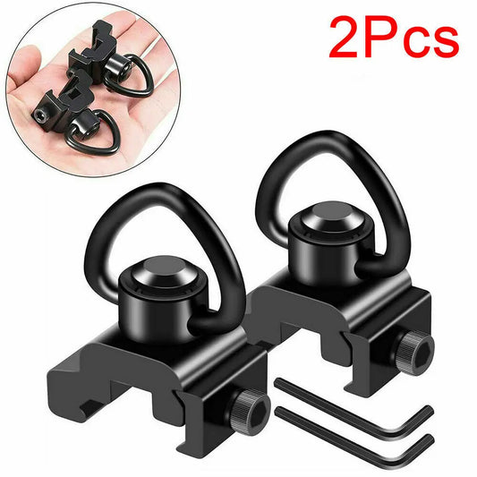 STONESKY 2pcs Quick Release Detach QD Sling Swivel Attachment w/20mm Picatinny Rail Mount