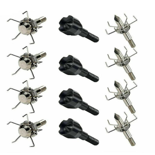 STONESKY 12pcs 100grain Hunting Small Animal Archery Broadheads Game Judo Arrow Head Broadheads Screw Tips