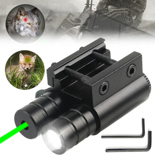 STONESKY Tactical LED Rifle Gun Flashlight and Green Dot Laser Sight Combo for 20mm Rail Picatinny