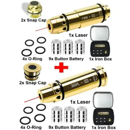 STONESKY 9mm/380ACP/40S&W High Performance Laser Training Bullet Dry Fire Cartridge Tactical Red Dot Laser