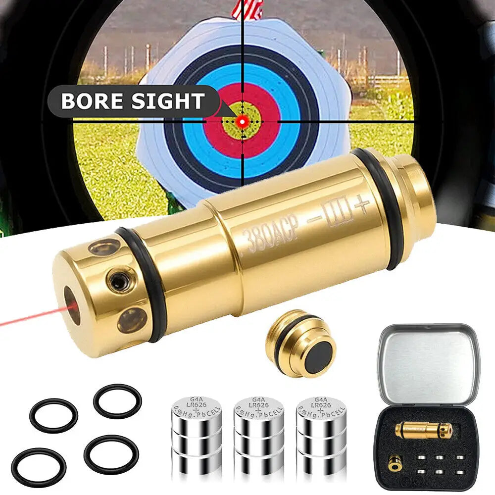 STONESKY .380ACP Red Laser Bore Sight Cartridge Dry Fire Shooting Training Boresight Simulator