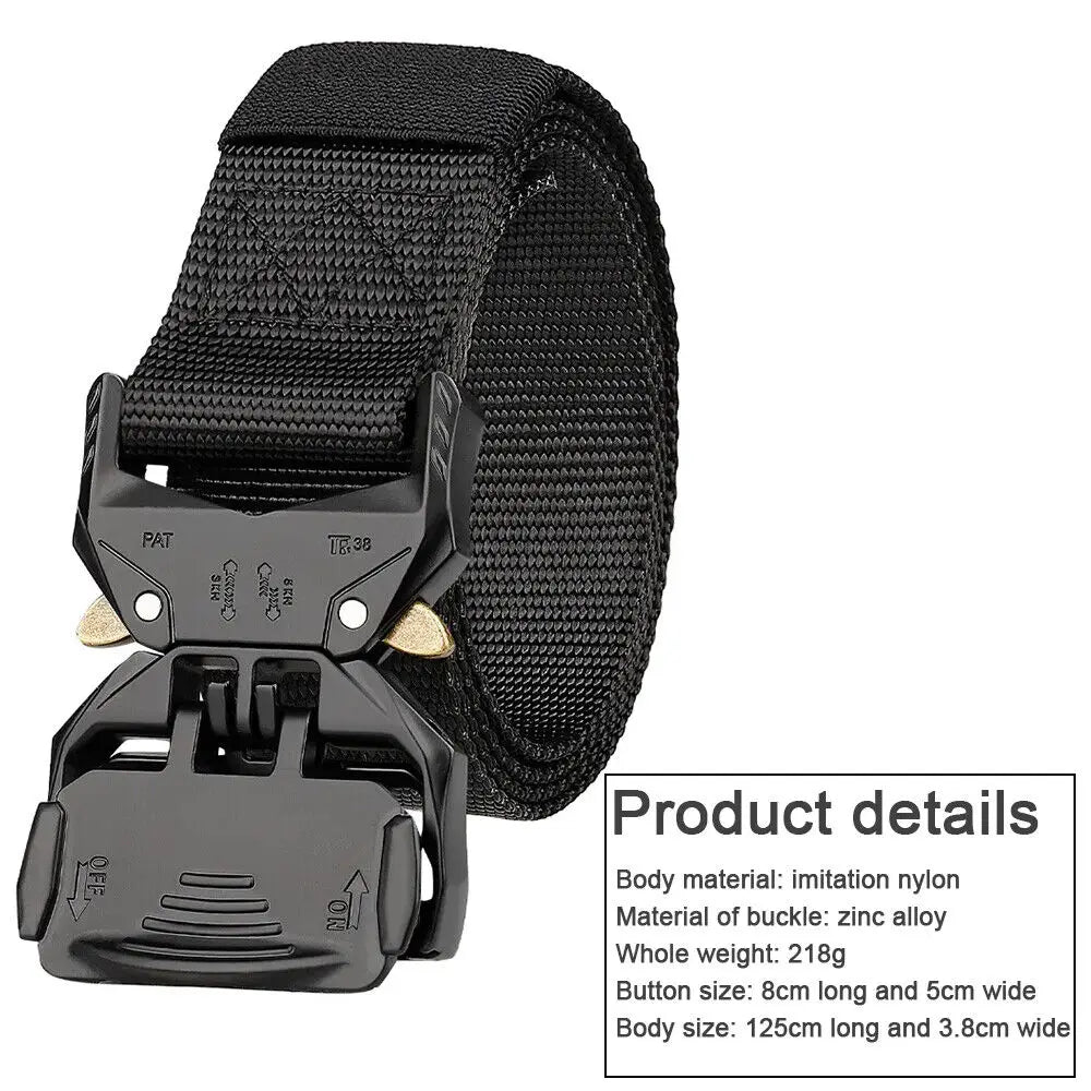 STONESKY Men's Tactical Nylon Hunting Belt Adjustable Alloy Buckle Sports Belt Quick Release Belt