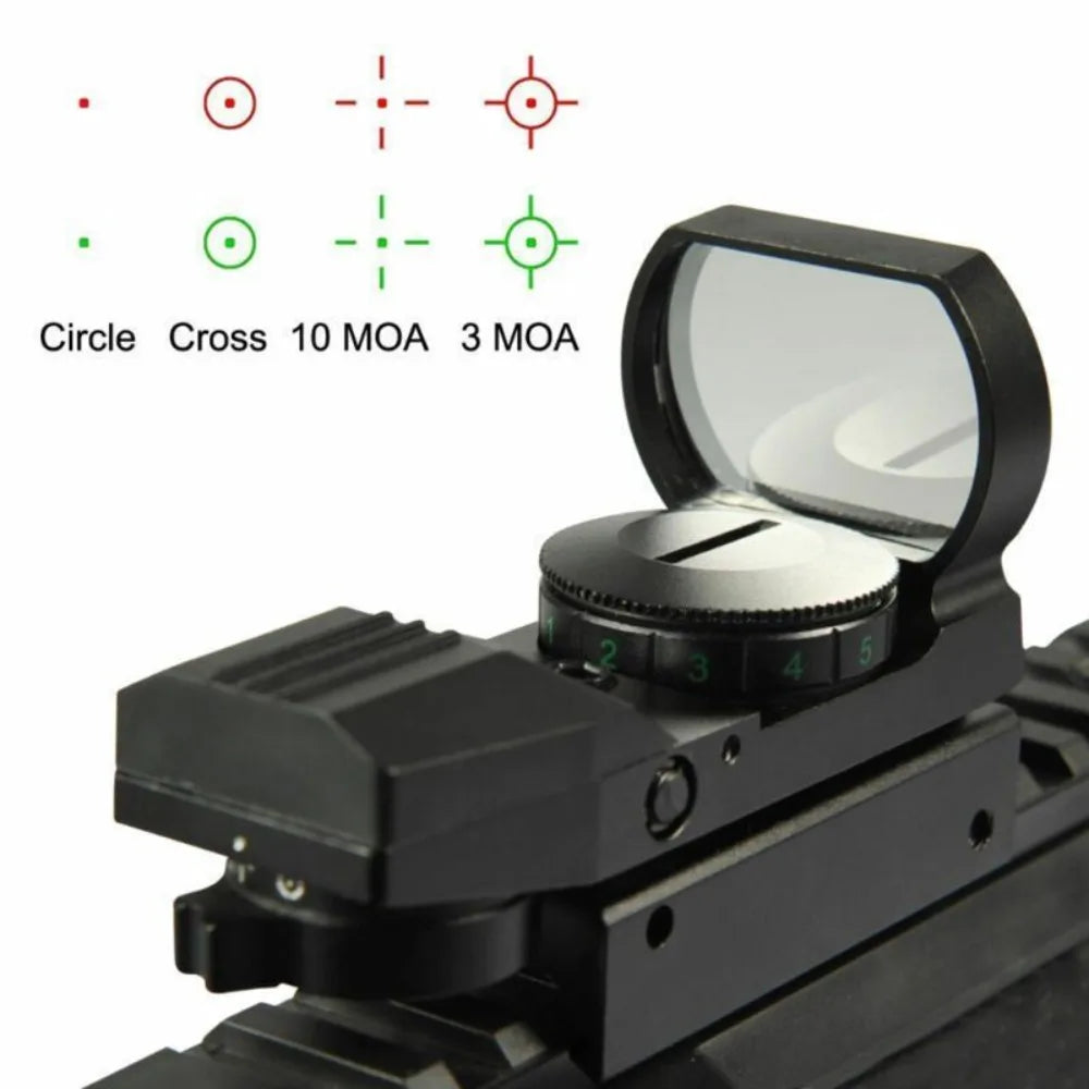 STONESKY Rifle Holographic Reflex Scope with Red and Green Dot Sight 4 Reticles for Picatinny Weaver