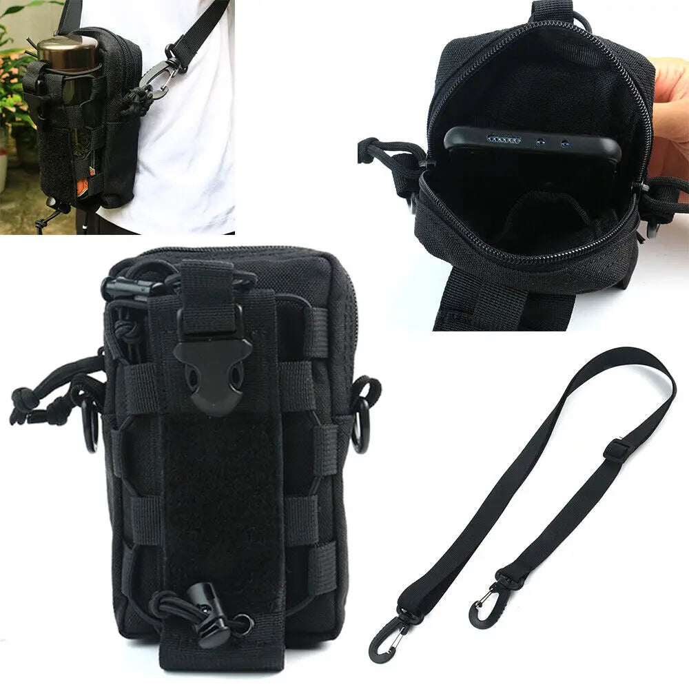 STONESKY RIFLE Tactical Molle Waist Pouch Belt Waist Compact EDC Bag with Shoulder Strap for Hiking and Hunting Gear