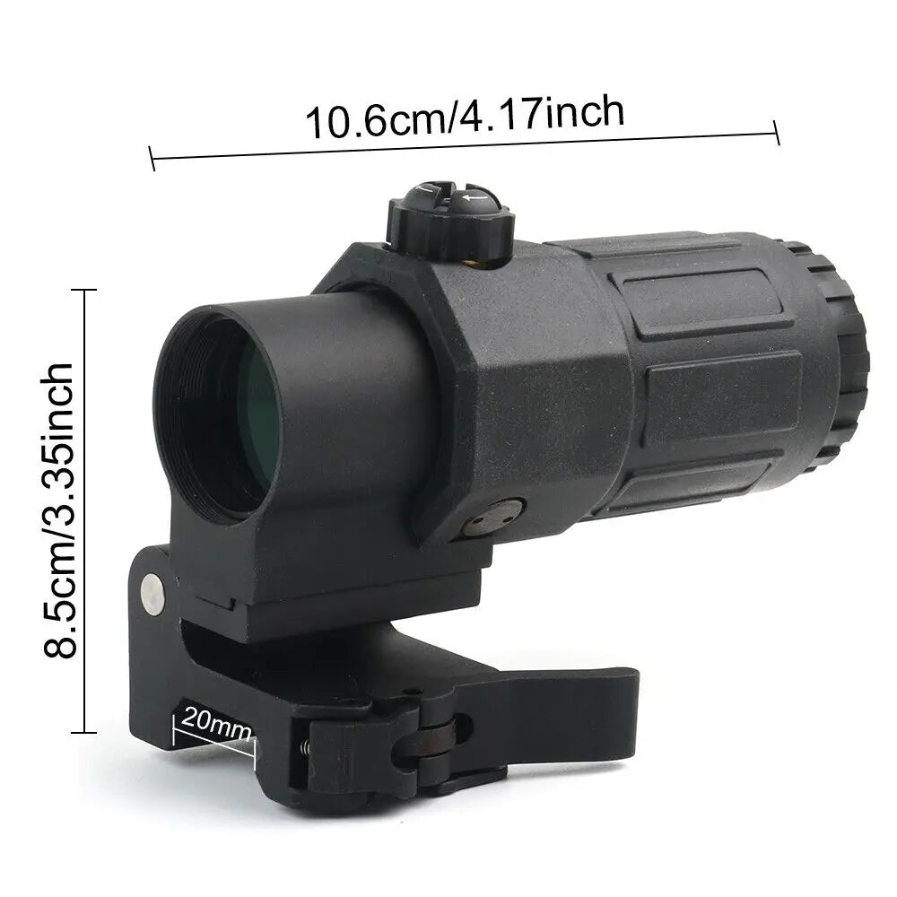 STONESKY Tactical Riflescope Upgrade - G33 3X Magnifier with Detachable QD Mount for 558 Reflex Sight