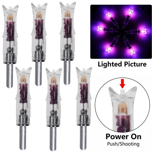 STONESKY 6Pcs/Pack Purple Lighted Nock New Designed Long Time I.D. 7.62mm For Crossbow US Purple