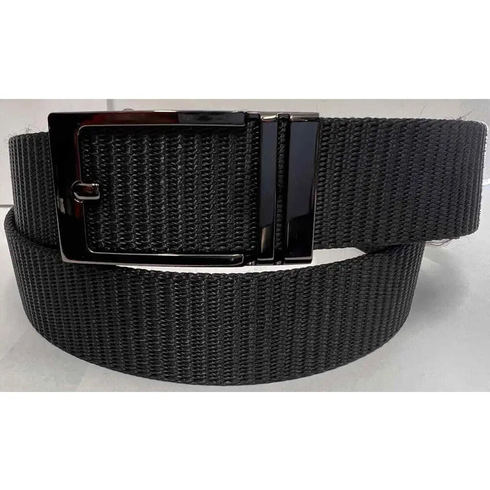 STONESKY 49.2" Men's Belt Adjustable Alloy Buckle Canvas Belt Quick Release Belt Slide Buckle Black