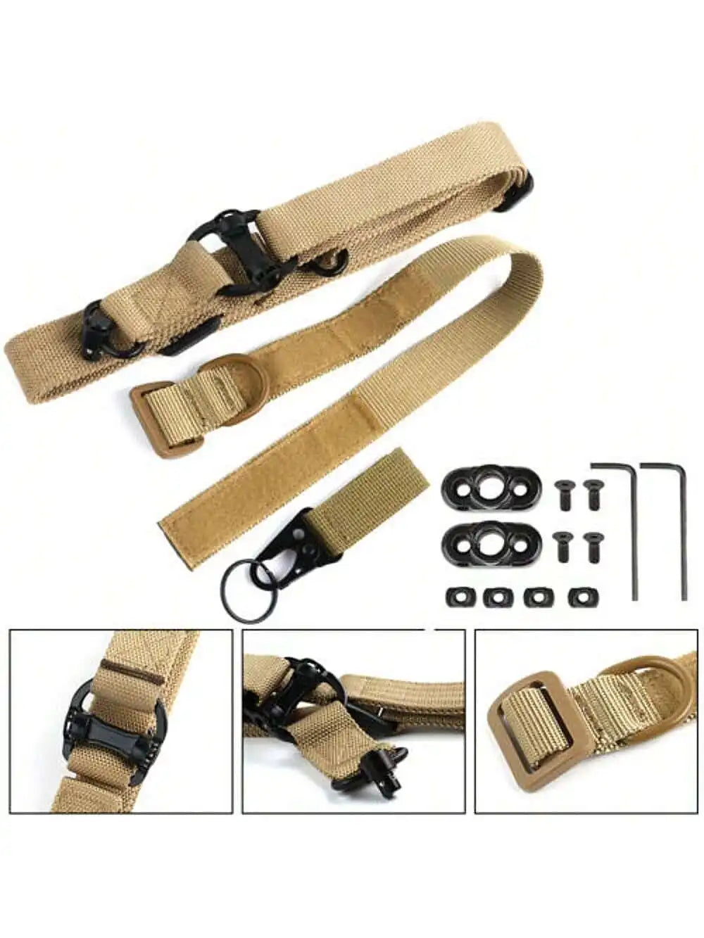 STONESKY Rifle Sling 2 Point Multi Mission Rifle Sling Quick Adjust Gun Strap W/ QD Swivels + D Ring