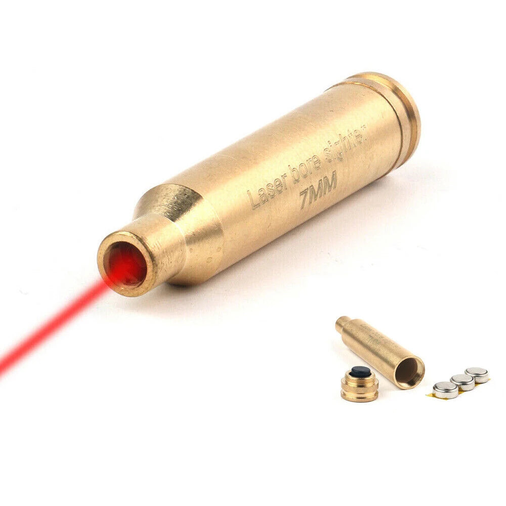 STONESKY Cartridge Red Dot Laser Bore Sighter Brass Bore Sighter 7MM Boresight Batteries laser potente