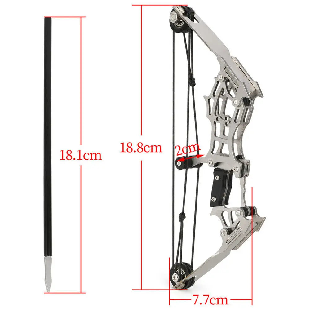 StoneSky 7.4in Mini Compound Bow Kit Arrows Target Shooting Archery Bow w/ 12 Pcs Arrows hunting