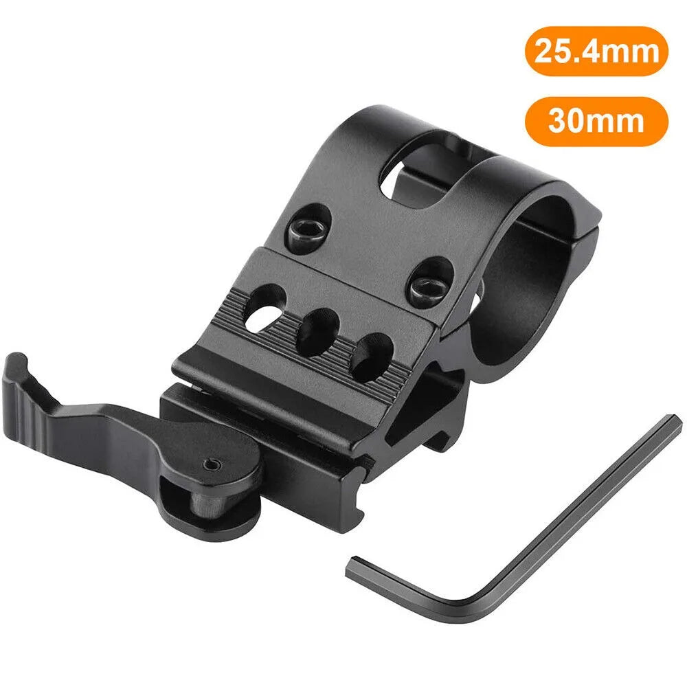 STONESKY Tactical QD Offset Picatinny Weaver Rail Mount for 1inch Flashlight Scope Light Rail Mount for Riflescopes