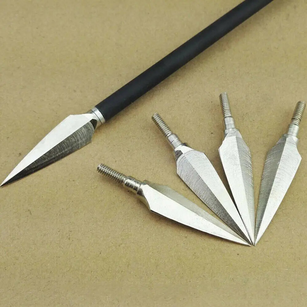 STONESKY 12Pcs Nickel Plated Carbon Steel Arrowheads Archery Hunting Arrowhead Broadheads W/ Box