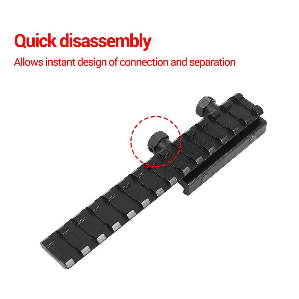 STONESKY Tactical Scope Mount Base Flattop Riser Extended Long Pour 20mm Picatinny Weaver Rail US