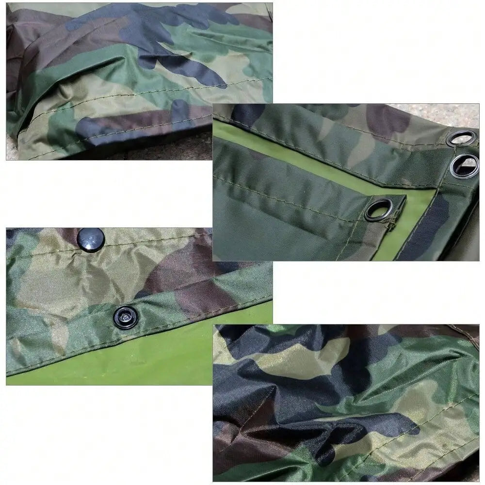 STONESKY New US Woodland Ripstop Wet Weather Camo Raincoat Poncho For Camping Hiking