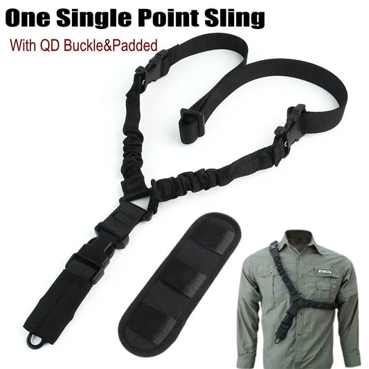 STONESKY Rifle One Single Point Sling Strap Rifle Gun Sling w/ QD Buckle&Shoulder Pad Hunting accessories